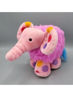 Avon Fantasimals Elsie Elephant Plush 10" Vintage 1987 Pink with Polka Dots Toy